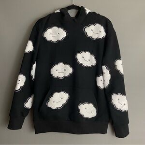 Scubieee Full Rhinestone Puff Print Heavyweight Hoodie Black‎ Silk Hood Size M